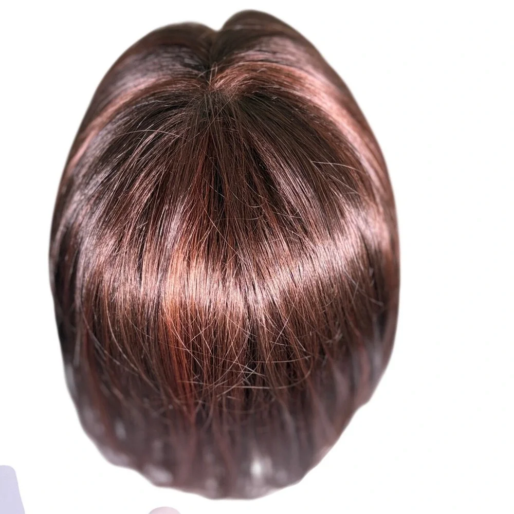 Henry Mangu Avery‎ Synthetic Wig Front Lace Center Part Brown Auburn 6H NWT